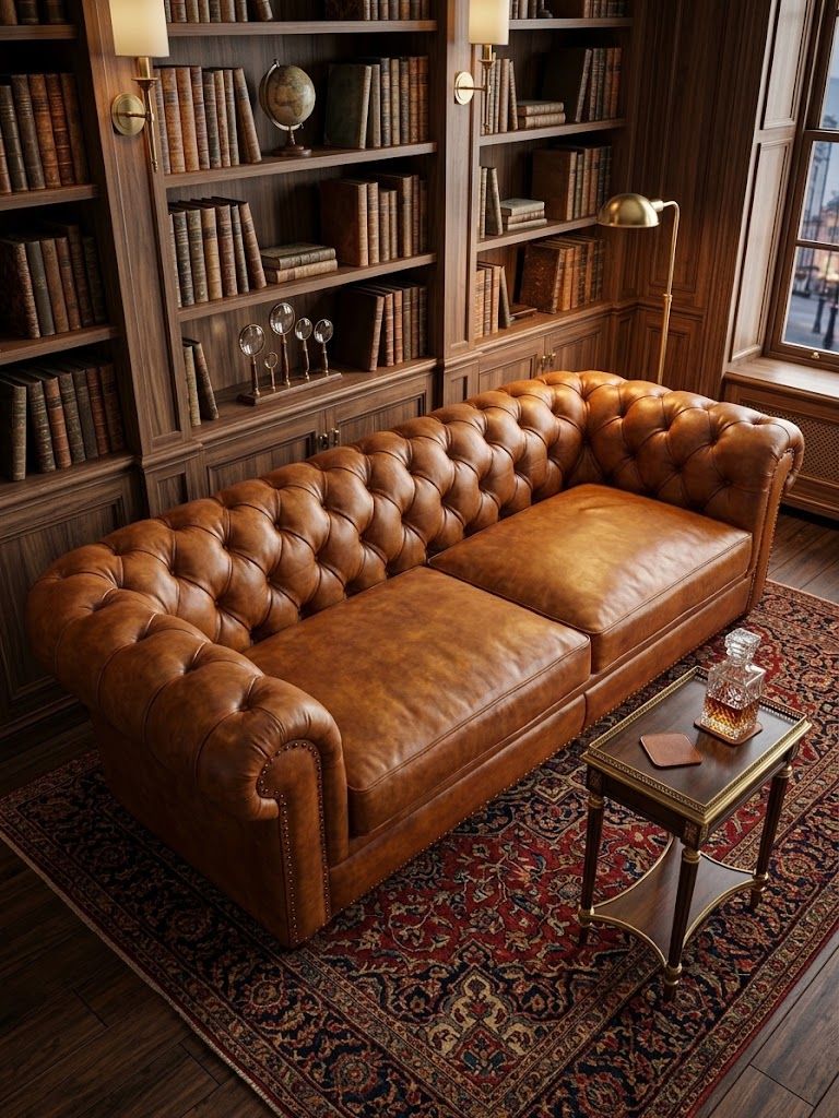Canapea Oxford – Canapea Chesterfield din piele