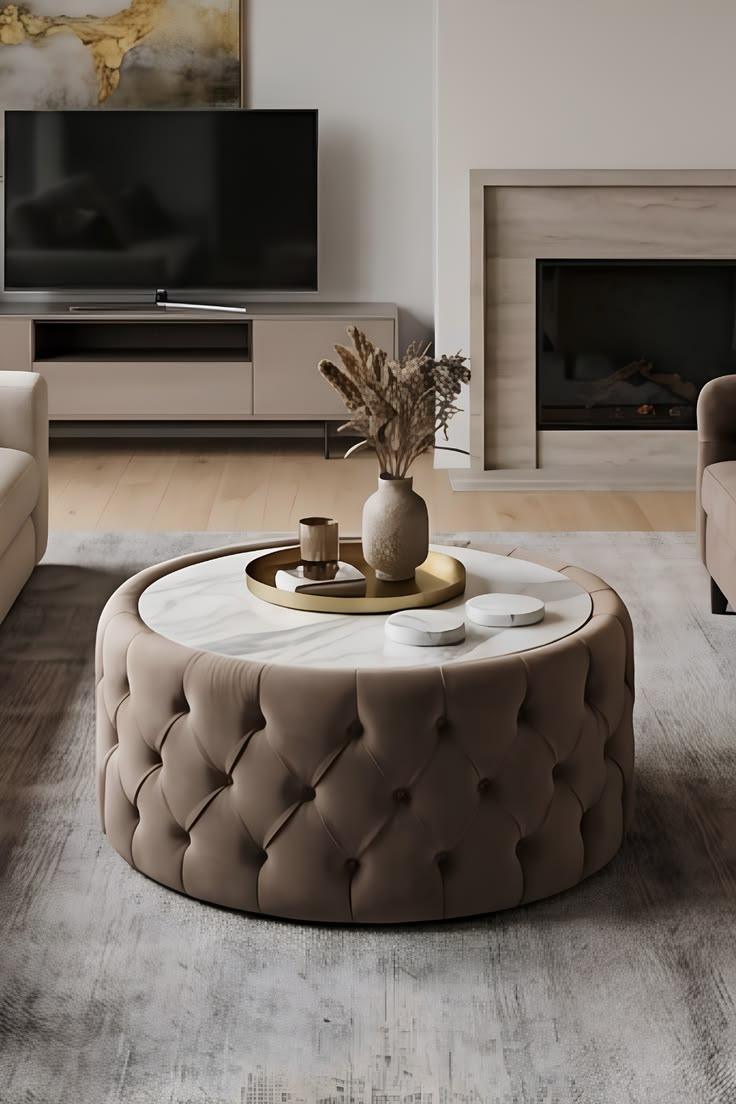 Taburet Chesterfield rotund